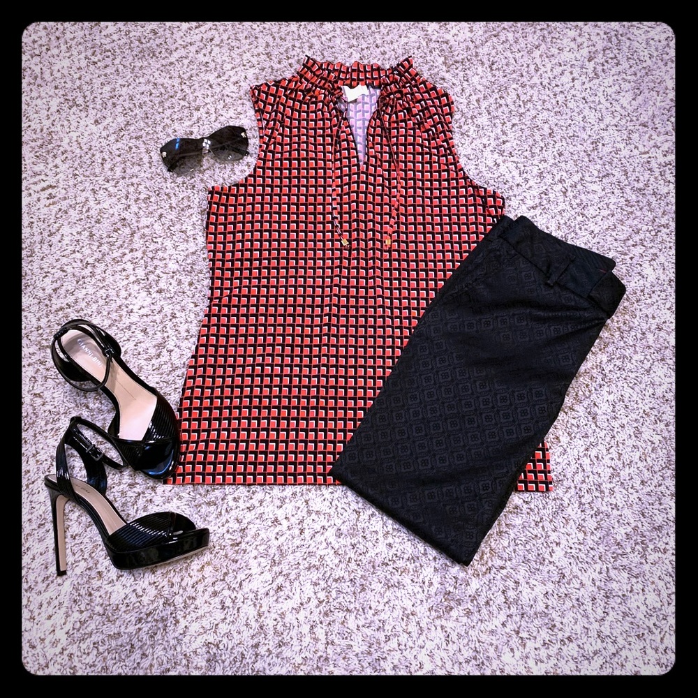 ✨New Red & Black Michael Kors Blouse✨ - Picture 1 of 8